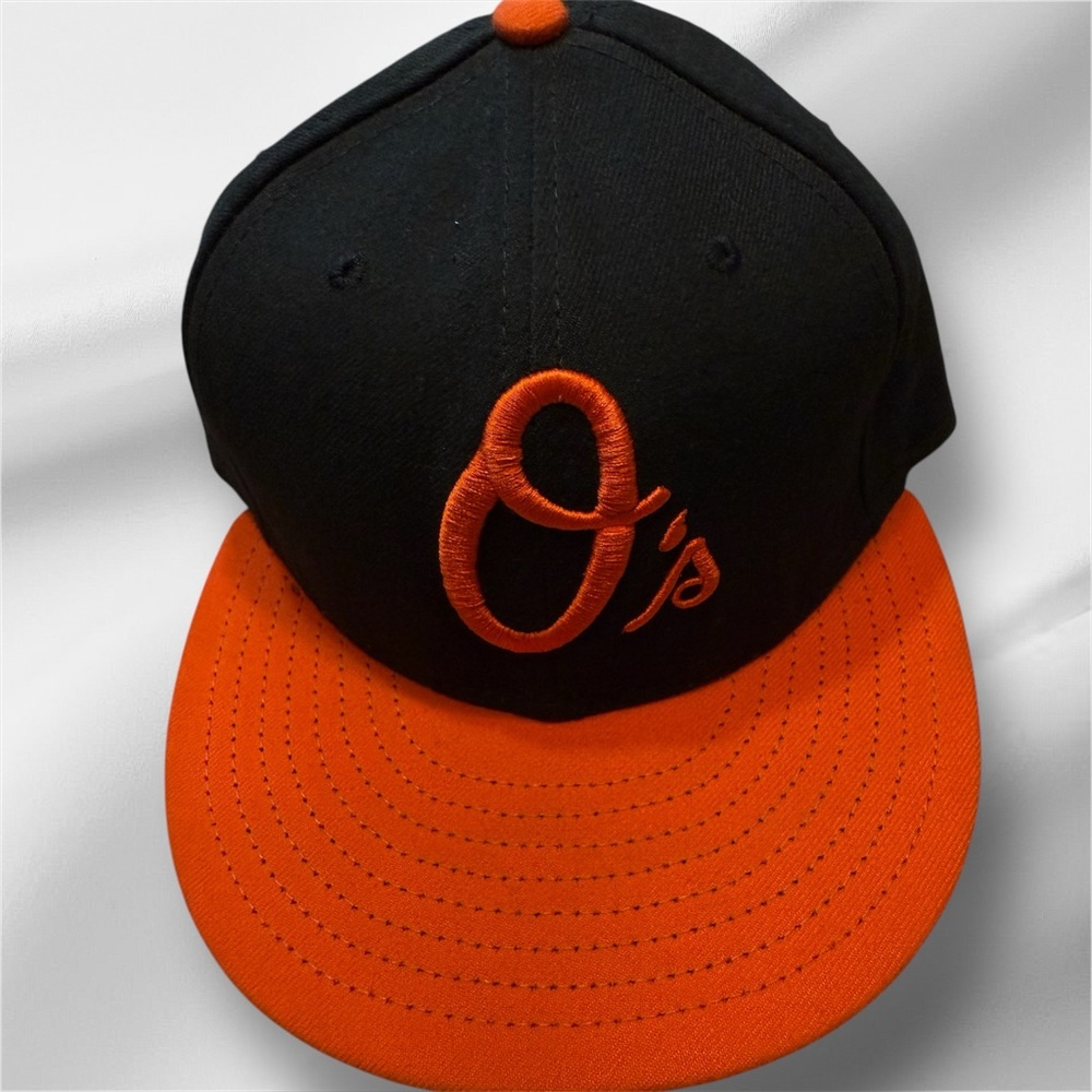 Baltimore Orioles Hat Cap Fitted Mens 7 1/8 Black Orange MLB Baseball New Era